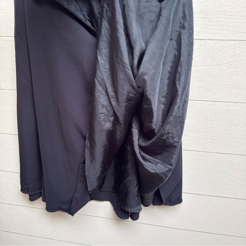 French Connection | Satin Navy Midi Skirt – Minimalist Parisian | Size 2 - Picture 9 of 11